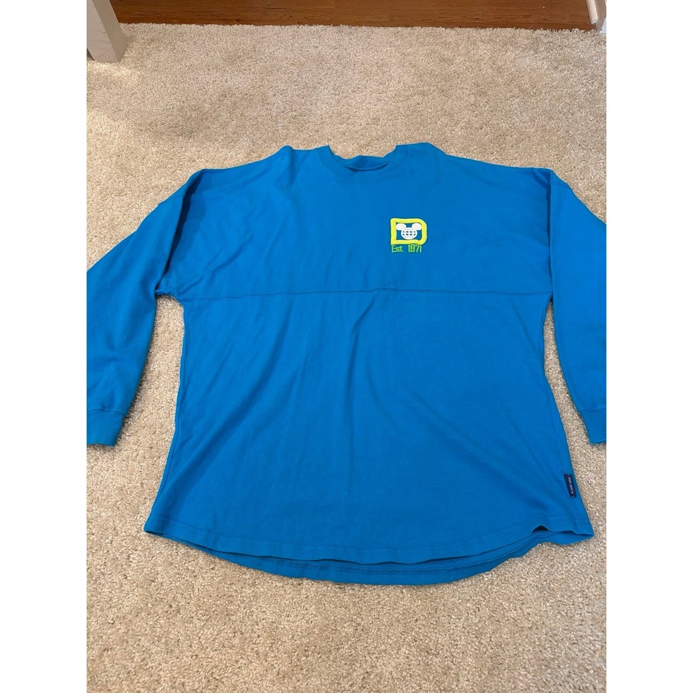 Disney World Spirit Jersey Blue Lime Green Walt Disney World Est 1971 Size L